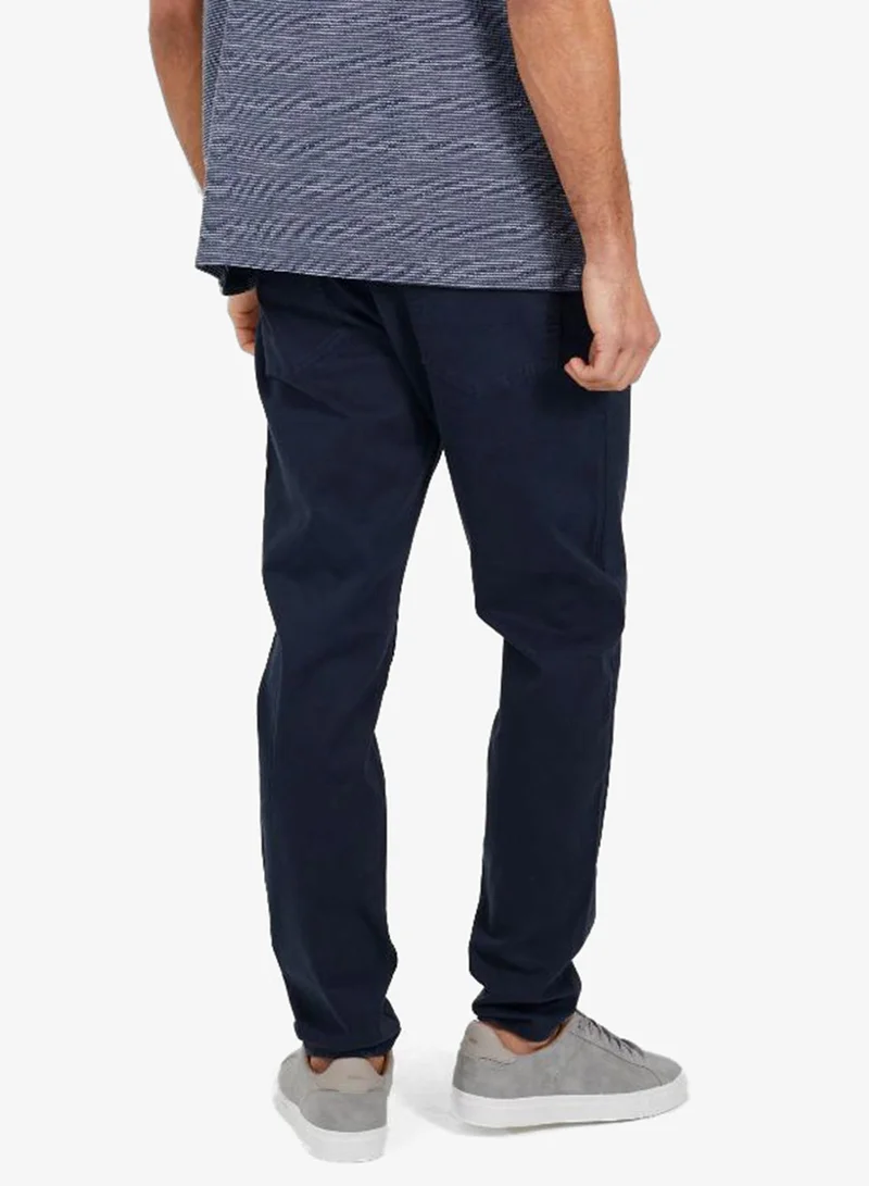 BRAVE SOUL MENS COTTON TWILL CHINO FIXED BUTTON WAIST WITH ZIP FLY. PU BRANDED BACK PATCH