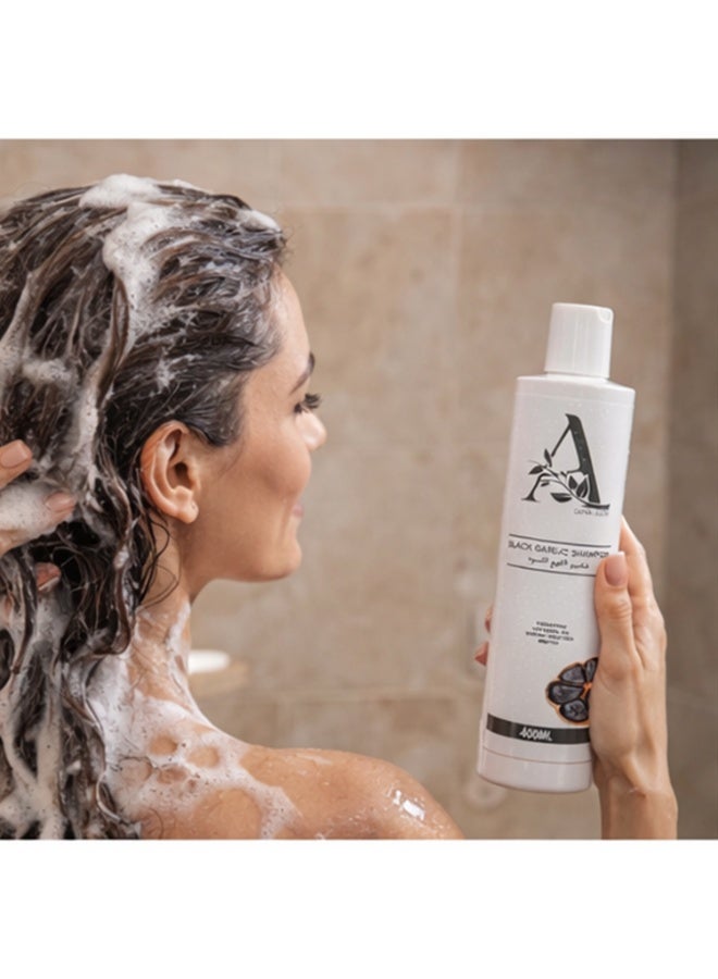Asma Glow Black Garlic Shampoo with Keratin & Biotin – Hair Strengthening, Anti-Hair Fall & Volume Boost – 400ml - Image 5
