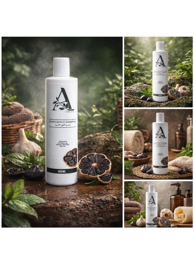 Asma Glow Black Garlic Shampoo with Keratin & Biotin – Hair Strengthening, Anti-Hair Fall & Volume Boost – 400ml - Image 3