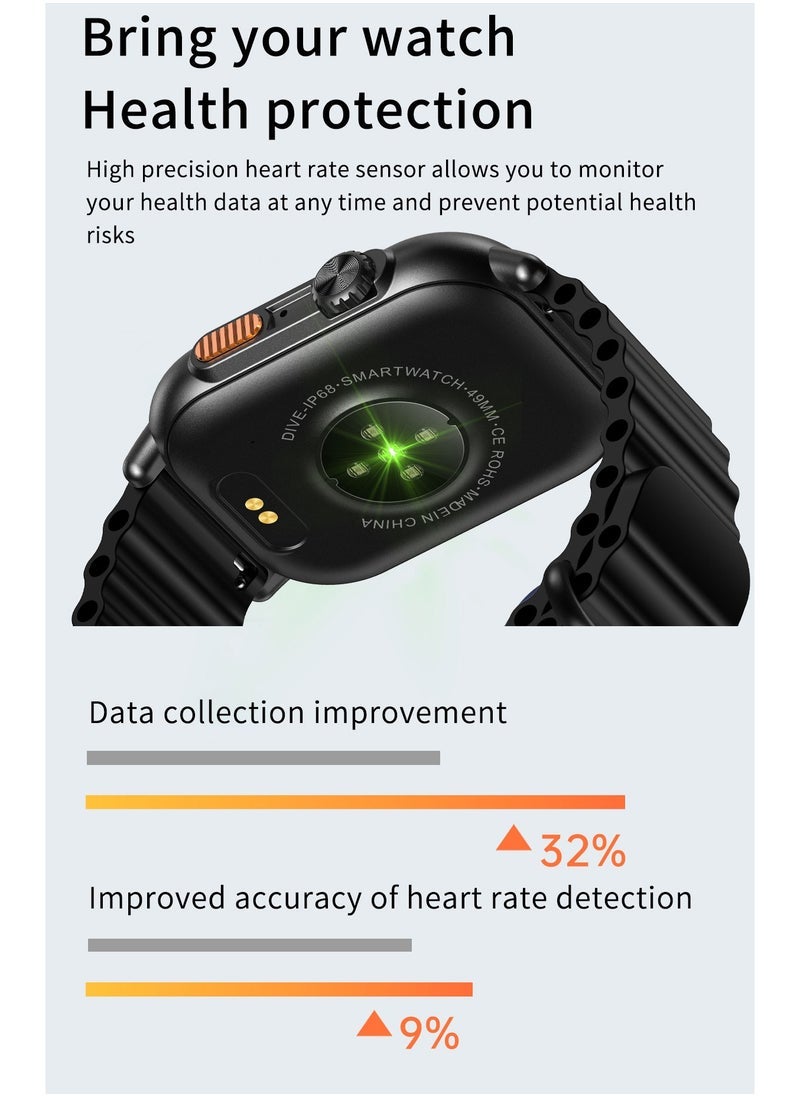 7 in 1 WS 85 ULTRA2 Smart watch set with, 7pair Straps, waterproof, Long battery life Health smart watch Gold - Image 4