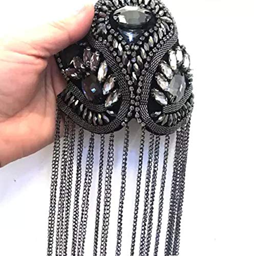 Zthread Women Children Shoulder Epaulet Crystal Beads Chain Shoulder Brooch Boards Badge Stage Dress Medal Accessories By The Pair - Image 2