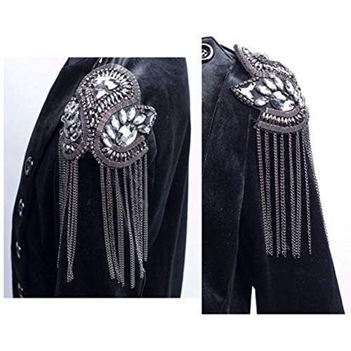 Zthread Women Children Shoulder Epaulet Crystal Beads Chain Shoulder Brooch Boards Badge Stage Dress Medal Accessories By The Pair - Image 5
