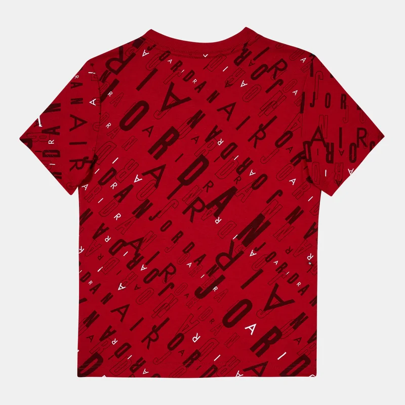Jordan Red Kids' JM Allover Print T-Shirt  | Best Price UAE
