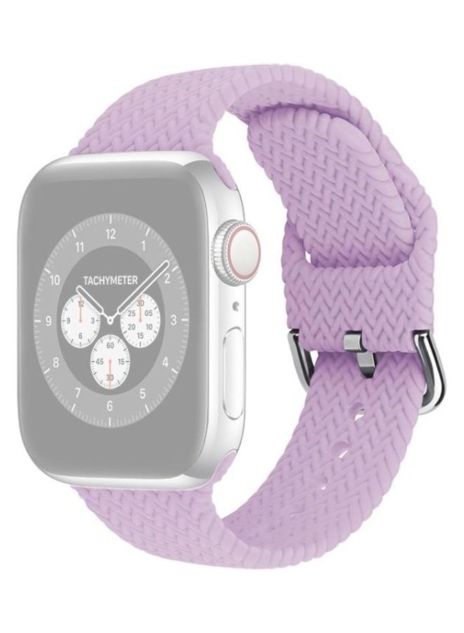 NIBEMINENT Ethnic Replacement Watchband for Apple Watch Series 1/2/3/4/5/6/7/SE 38/40/41mm Light Purple - Image 1