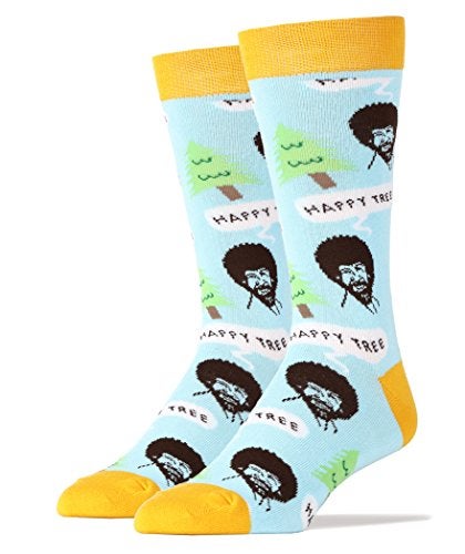 ooohyeah Oooh Yeah Men's Luxury Combed Cotton Crew Socks-Nice Men-Happy Tree Blue,size 10/13 - Image 3