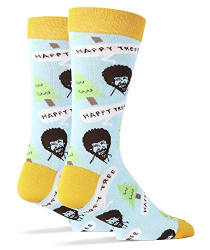 ooohyeah Oooh Yeah Men's Luxury Combed Cotton Crew Socks-Nice Men-Happy Tree Blue,size 10/13 - Image 2
