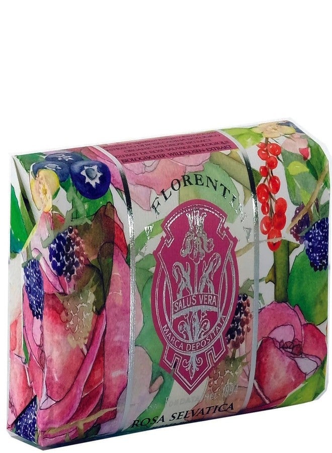 La Florentina:"Rosa Selvatica" Bar Soap, Wild Rose Scent,"Bellosguardo" Collection - 7 Ounces (200g) Package [ Italian Import ] - Image 1