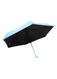 Five Fold Flamingo Umbrella Blue