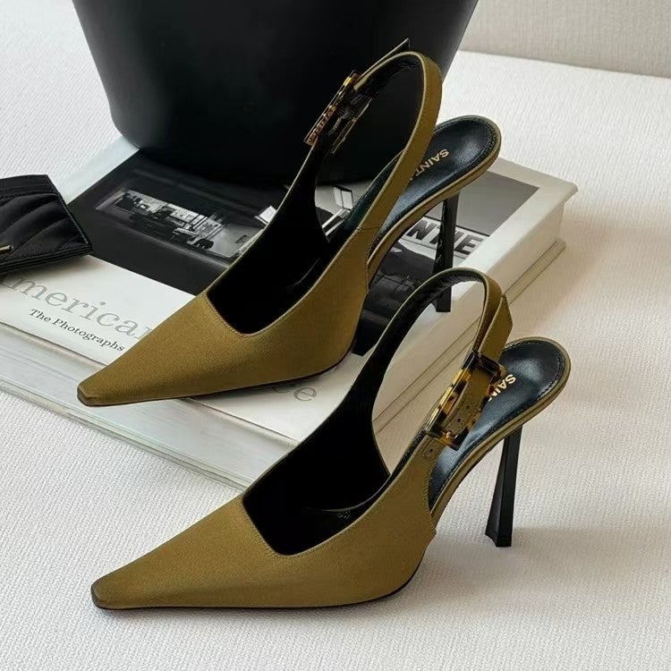 Yangshulin Same Style High Heels 2025 Spring New Purple Niche Pointed Toe Stiletto Sandals Single Shoes Princess Xianti - Image 4