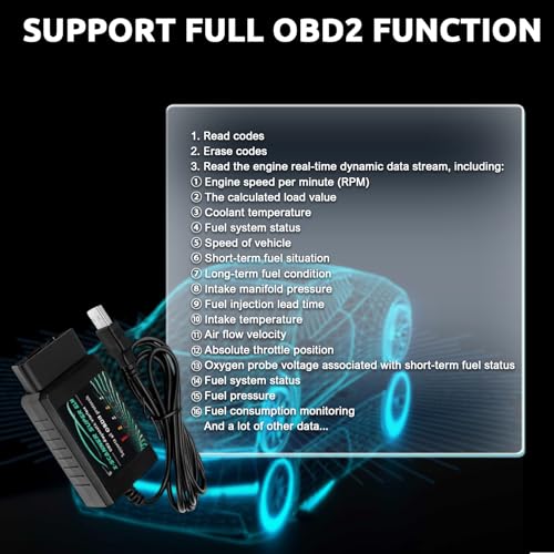 AMHTDOL OBD2 Adapter USB ELM327 Scanner with FT232RL 18F25K80 V1.4 Original Chip,Fit for Ducati Motorcycle OBDII Diagnostic Scan Tool for Ford Mazda Toyota Fiat,Work with Windows 7/8/10/XP System - Image 4