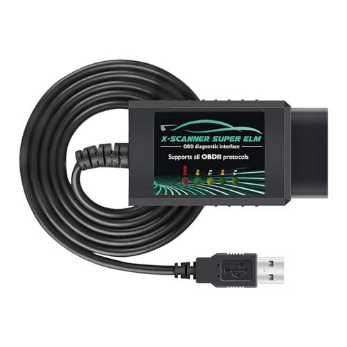 AMHTDOL OBD2 Adapter USB ELM327 Scanner with FT232RL 18F25K80 V1.4 Original Chip,Fit for Ducati Motorcycle OBDII Diagnostic Scan Tool for Ford Mazda Toyota Fiat,Work with Windows 7/8/10/XP System - Image 1