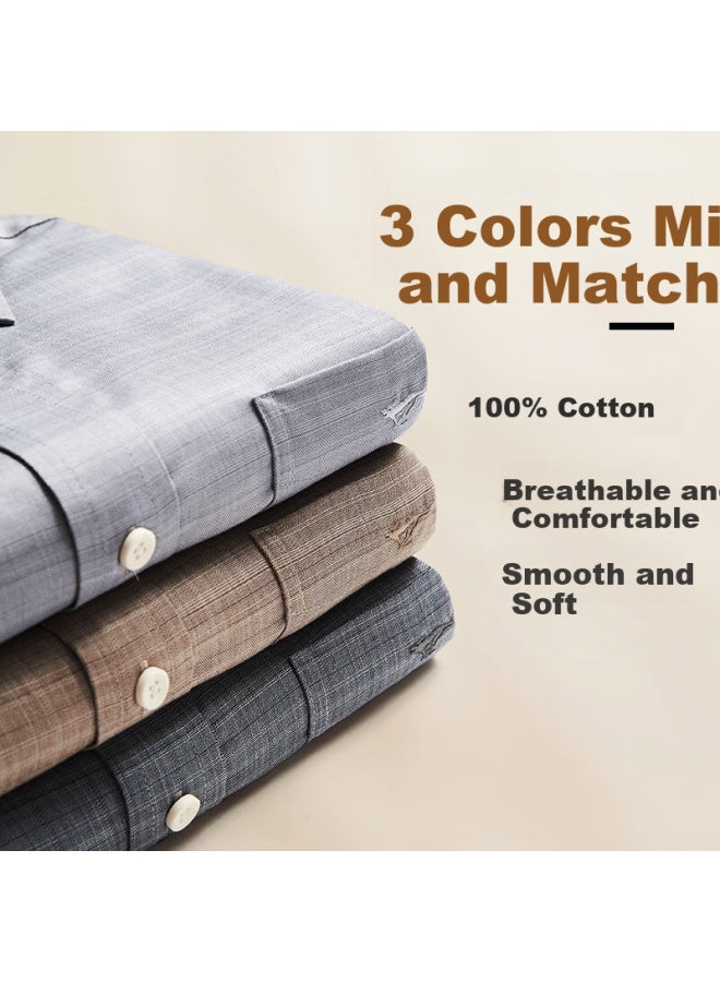 Septwolves Men's Long-sleeve Shirt, Pure Cotton, New Vintage Moisture-wicking Floral Yarn Undershirt, Business Casual Professional Dress Shirt Jacket - Image 4