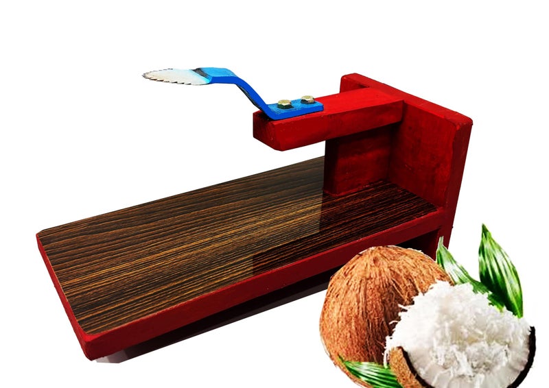 MEXZA™ Wooden Table Top Coconut Scraper Chirava Grater Thengai Thuruvi - Image 1
