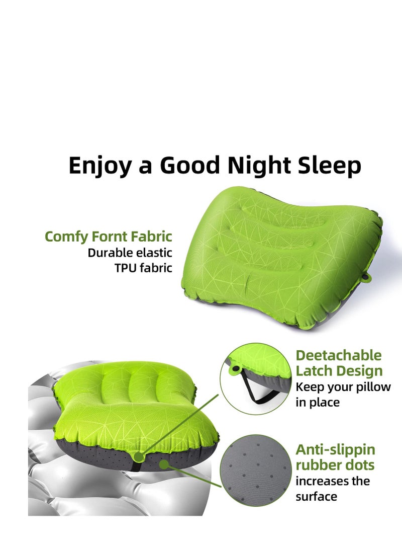 SYOSI Camping Pillow, Ultralight Inflatable Camping Travel Pillow, 2.0 Compressible, Compact, Comfortable, Ergonomic Inflating Pillows for Neck & Lumbar Support While Camp, Hiking, Backpacking - Image 2