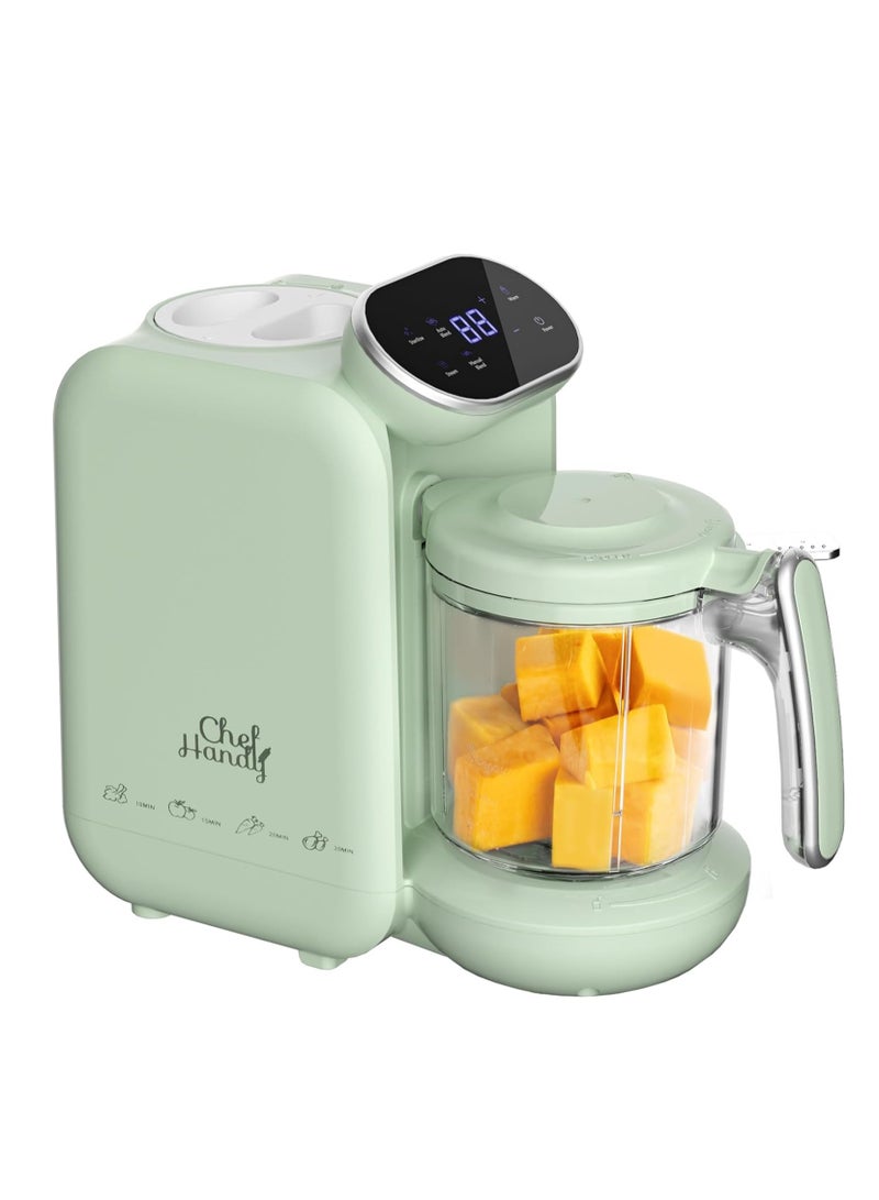 شيف صانع طعام الأطفال من شيفهاندي، محضر طعام الأطفال 5 في 1، مطحنة بخار متعددة الوظائف للتحكم الذكي مع وعاء بخار، الطبخ والطحن التلقائي، آلة طحن أغذية الأطفال، أخضر - Image 1