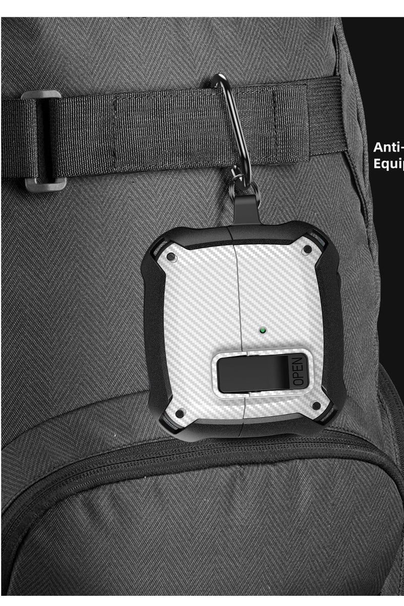 ANYOGRO Galaxy Buds 3 Pro/Buds 3 case full body protection (with safety clasp), shockproof and drop-proof, hard protective shell with safety clasp and cleaning kit for sports on the go ,White - Image 5