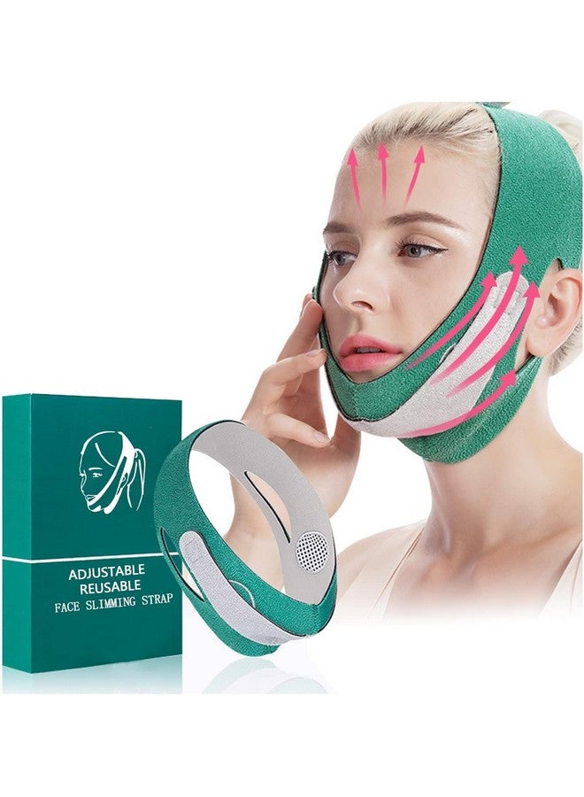 SWAMINE Chin Reducer Face Slimming Belt - V-Shape Face Masks for Double Chin Shaper for Men & Women, Facial Lift Slim Cheeks Lifting Reusable Belt Facial Anti Wrinkle Chin Strap Elastic - Image 1