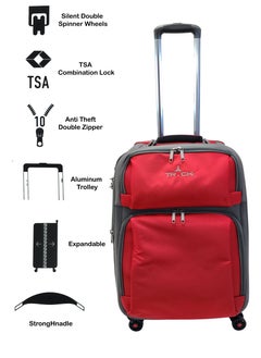 Track Luggage Set Soft Side - Lightweight Expandable Suitcase set of 3 - Trolley Bag for Travel with 4 Double Wheels & TSA Lock (20/24/28 Inches)  - Image 2