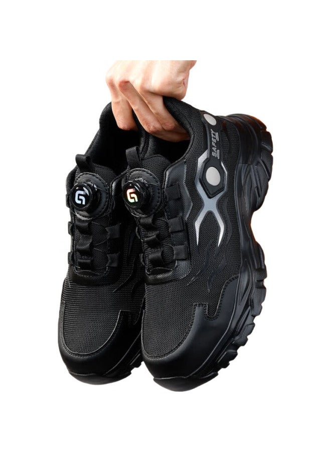 Jingtu Men'S Safety Shoes Steel Toe Cap Puncture-Proof Lightweight Breathable Odor-Resistant Work Site Safety Shoes F115Bk 42 - Image 3