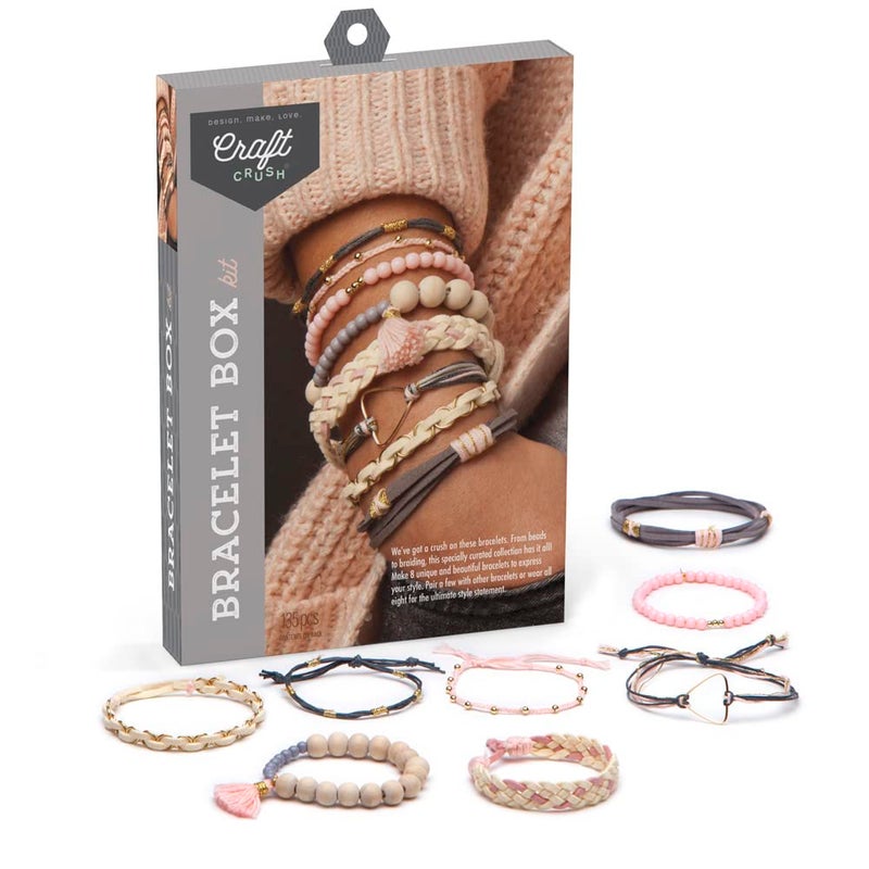 Craft Crush Bracelet Making Kit - Friendship Bracelet Kit, Jewelry Making Supplies, Arts and Crafts, Friendship Bracelets, Bracelets for Teen Girls, Makes 8 Friendship Bracelets, Ages 13+, Blush - Image 2