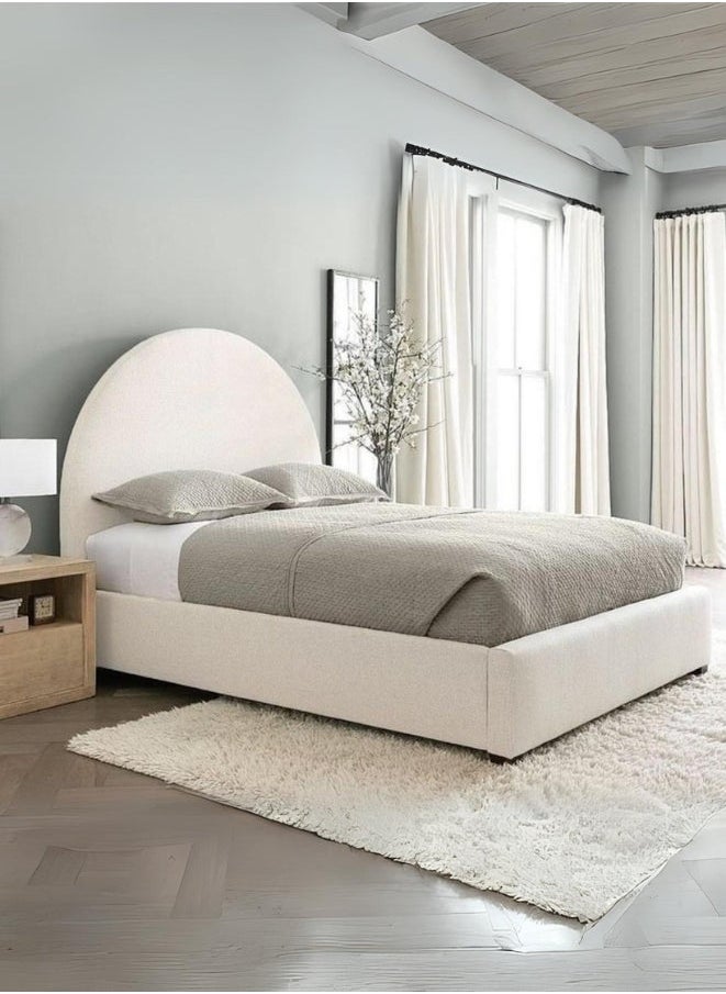 Bed and Mattress Zone Luna Upholstered Emporium Bed 200x180 King Size White Color 