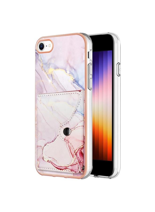 اس-توب جراب لهاتف iPhone SE 2022 / SE 2020 / 8 / 7 جراب هاتف بنمط رخامي مزود بفتحة بطاقة IMD - Image 1