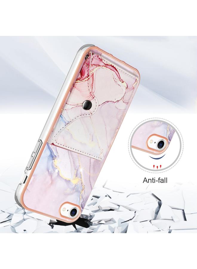 اس-توب جراب لهاتف iPhone SE 2022 / SE 2020 / 8 / 7 جراب هاتف بنمط رخامي مزود بفتحة بطاقة IMD - Image 2