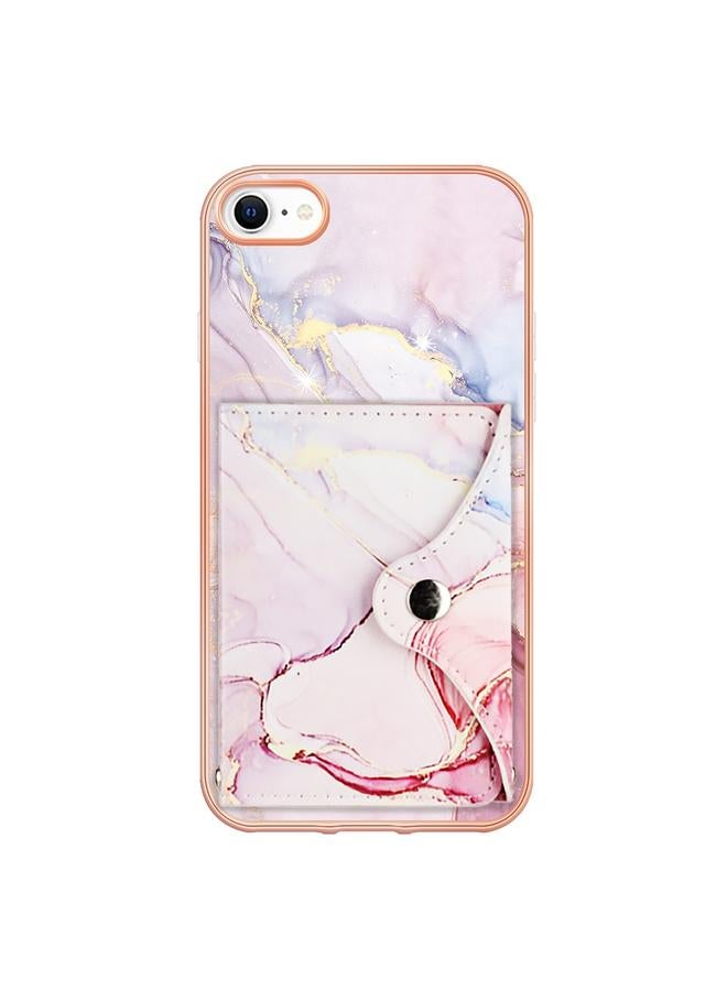 اس-توب جراب لهاتف iPhone SE 2022 / SE 2020 / 8 / 7 جراب هاتف بنمط رخامي مزود بفتحة بطاقة IMD - Image 3