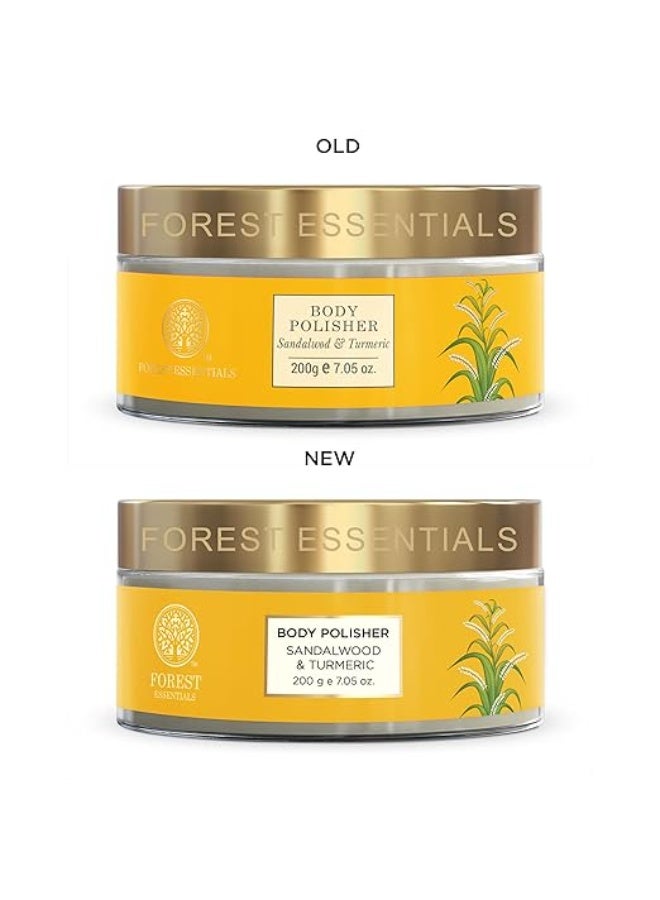 Forest Essentials Sandalwood & Fresh Turmeric Body Polisher | Natural Ayurvedic Body Scrub for Skin Brightening | Exfoliates & Deeply Nourishes | Removes Tan | Lightly Scents - Image 4