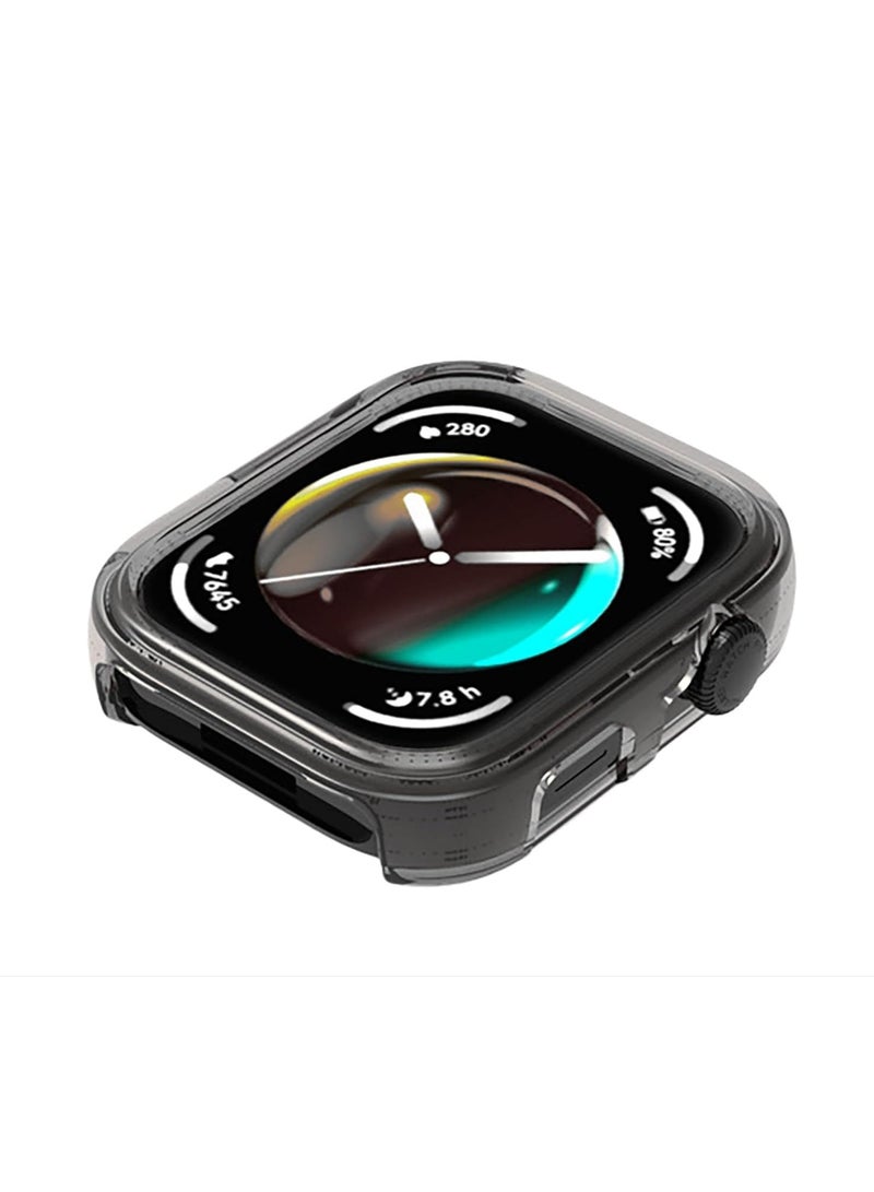 KASTWAVE 2Pcs Case Compatible with Huawei Watch Fit 3, Soft TPU, Shock Resistant, Slim Guard Bumper Full Coverage PC Protective Cover, Smartwatch Accessories, Black+Transparent - Image 4