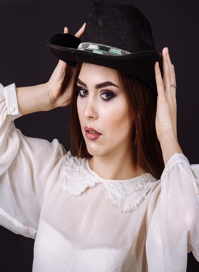 RainFlowwer Blue Stone Boho Hat Band for Womens Cowboy Hat, Hand Made Replacement Gem Hat Belt for Men Boho - Image 5