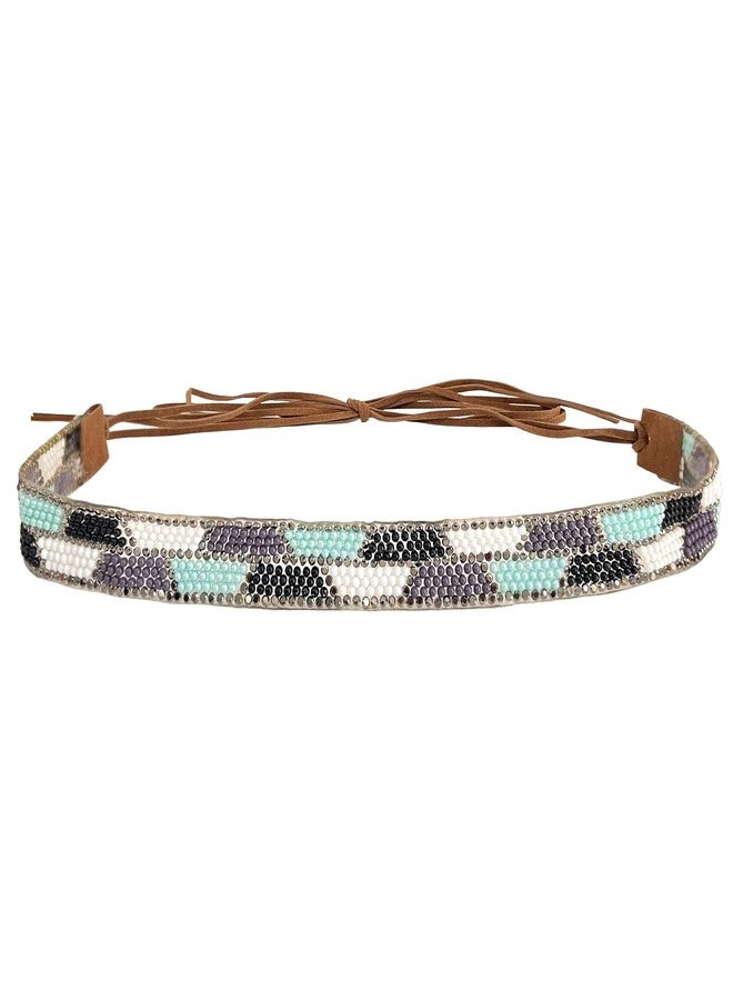 RainFlowwer Blue Stone Boho Hat Band for Womens Cowboy Hat, Hand Made Replacement Gem Hat Belt for Men Boho - Image 1