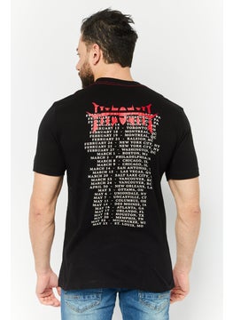 DIESEL Men Crew Neck Short Sleeves Graphic Printed T-Shirt, Black  - Image 4