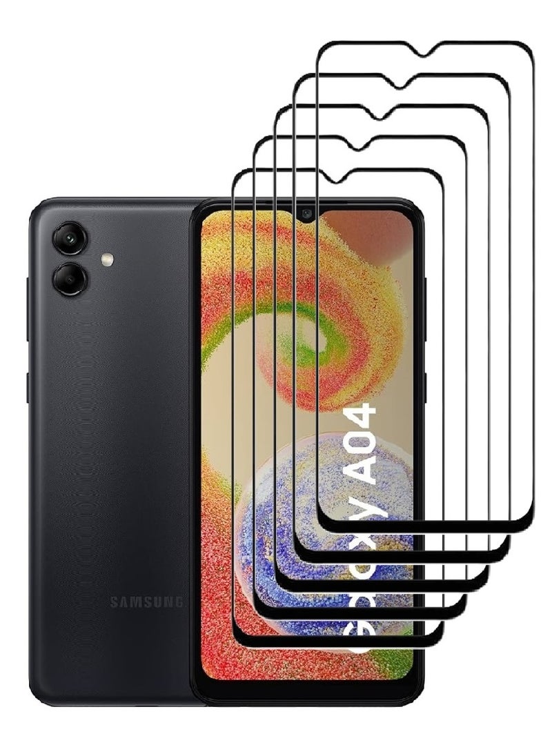 AINA 5 Pieces Tempered Glass Screen Protector 5D Designed For Samsung Galaxy A04 Full Glue Edge to Edge Full Screen Coverage And Bubble Free - Image 1