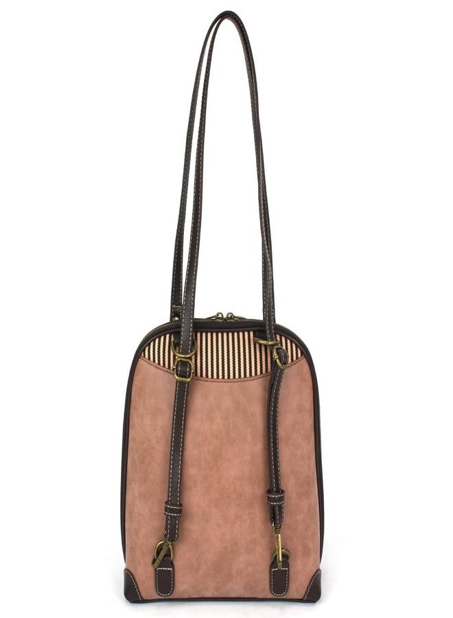 CHALA Convertible Backpack Purse - Women Convertible Shoulder Purse with Adjustable Strap - Flamingo Group - dusty rose - Image 5