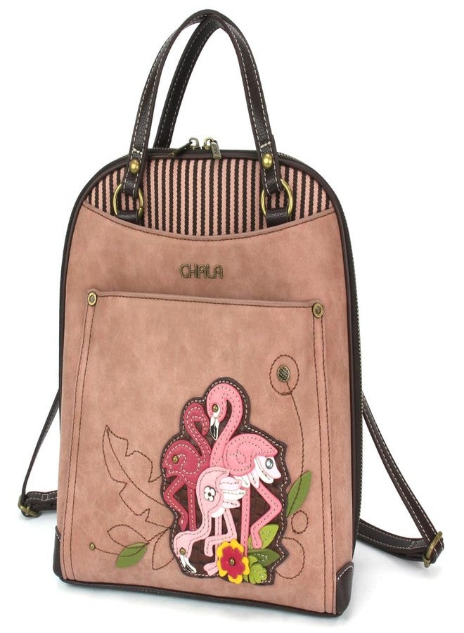 CHALA Convertible Backpack Purse - Women Convertible Shoulder Purse with Adjustable Strap - Flamingo Group - dusty rose - Image 1
