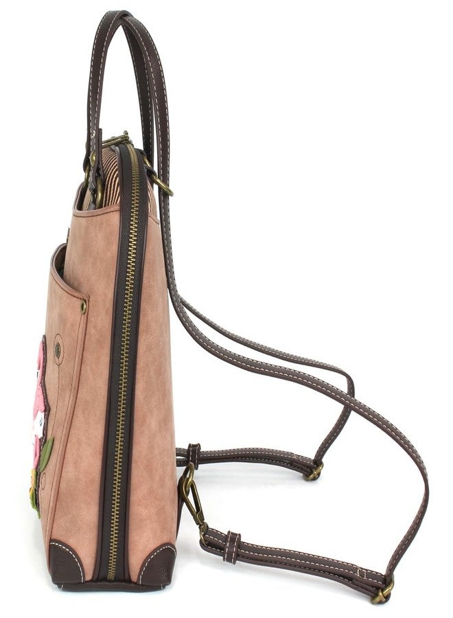CHALA Convertible Backpack Purse - Women Convertible Shoulder Purse with Adjustable Strap - Flamingo Group - dusty rose - Image 2