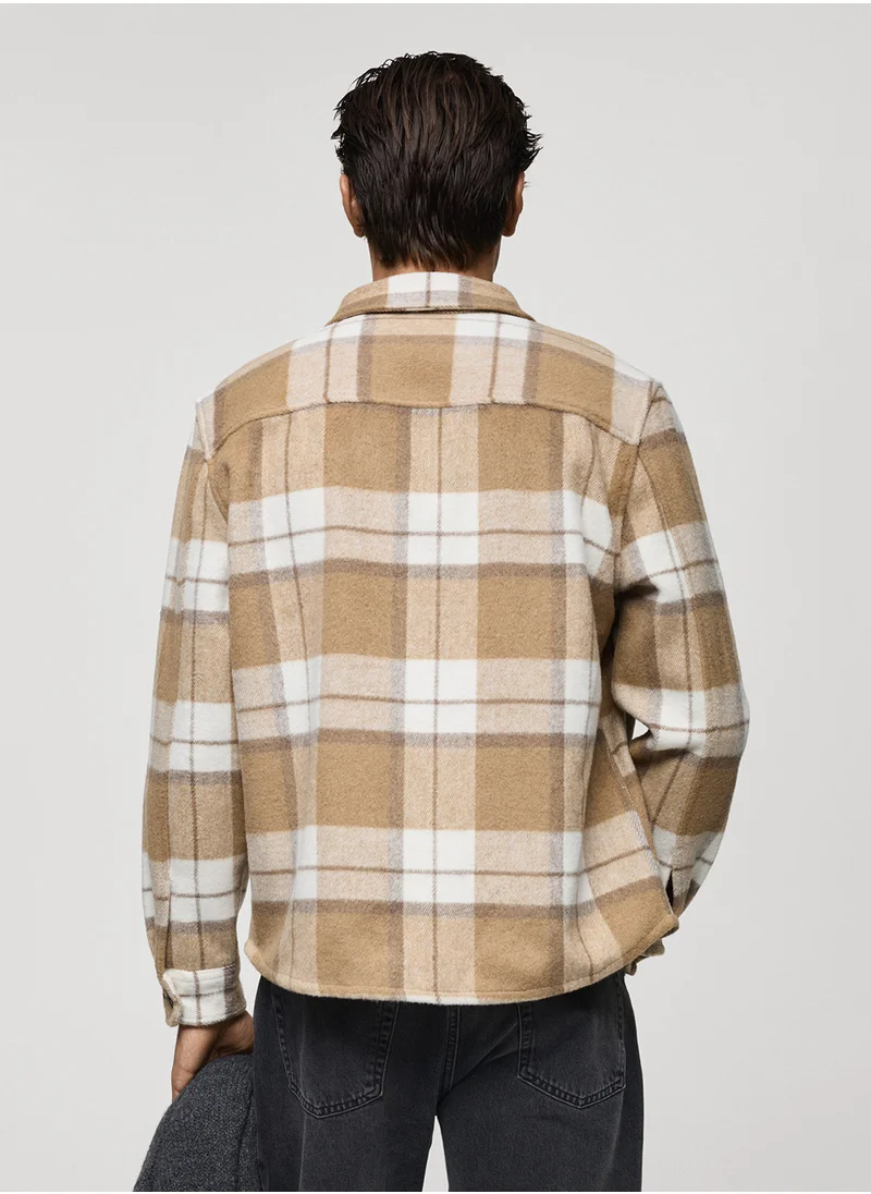 Mango Man Check Flannel Overshirt