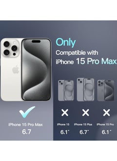 Generic Case Magnetic Crystal Clear For iPhone 15 Pro Max 6.7 Inch Case Compatible with Wirless Charger Not Yellowing Military Protection No.1 Strong Magnets Titanium  - Image 5