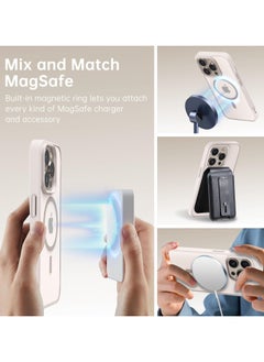 Generic Case Magnetic Crystal Clear For iPhone 15 Pro Max 6.7 Inch Case Compatible with Wirless Charger Not Yellowing Military Protection No.1 Strong Magnets Titanium  - Image 4