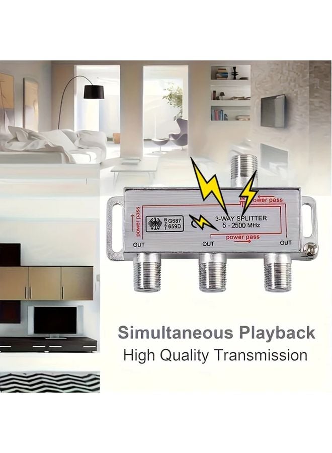 New Conversion 3 Way Coax Cable Splitter MoCA 5 2400MHz Passive TV Antenna Splitter - Image 5