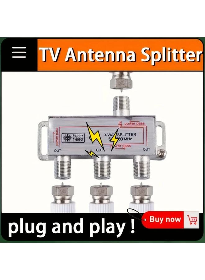 New Conversion 3 Way Coax Cable Splitter MoCA 5 2400MHz Passive TV Antenna Splitter - Image 2