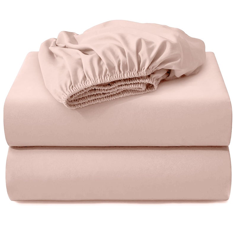 Hotella Hotella 2 PCS 100% Microfiber King Size Fitted Sheet Only  78""x80"" Hotel Quality Deep Pocket Bottom Sheet  Fit for 6"" 8"" 14"" Matress  Machine Washable and Non-Fade  Snug Fit Stay in Place  Lotus Pink  - Image 1