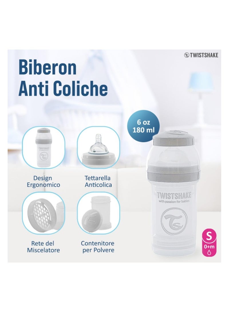 TWISTSHAKE Twistshake Anti-Colic Feeding Bottle 180ml - White - Image 5