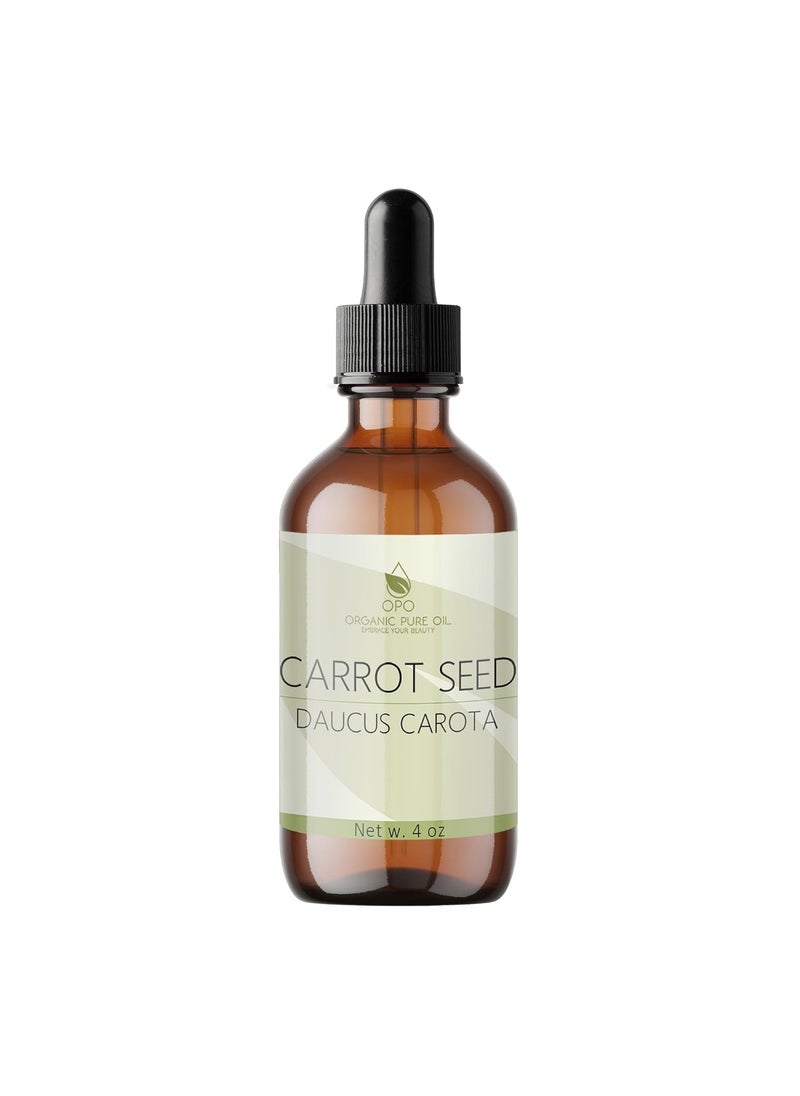 Organic pure oil - organic pure oil OPO Carrot Seed Oil  4 oz Glass  Dropper  Pure Unrefined Cold Pressed Non GMO Vegan Carrier Oil for Hair Skin Face Body Nails Cuticles Daily Use Moisturizer - Image 1