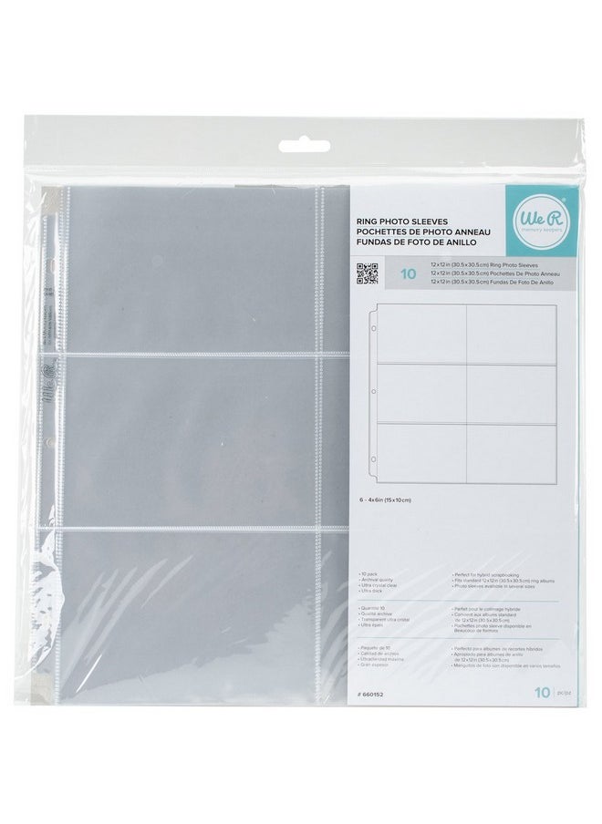 We R Memory Keepers Photo Sleeve Protectors 12X12 Inch 4X6 Inch Pockets 10 Pack Non Glare Compatible With Most 3 Ring Albums Perfect For Scrapbooking Document Storage And More  - Image 1