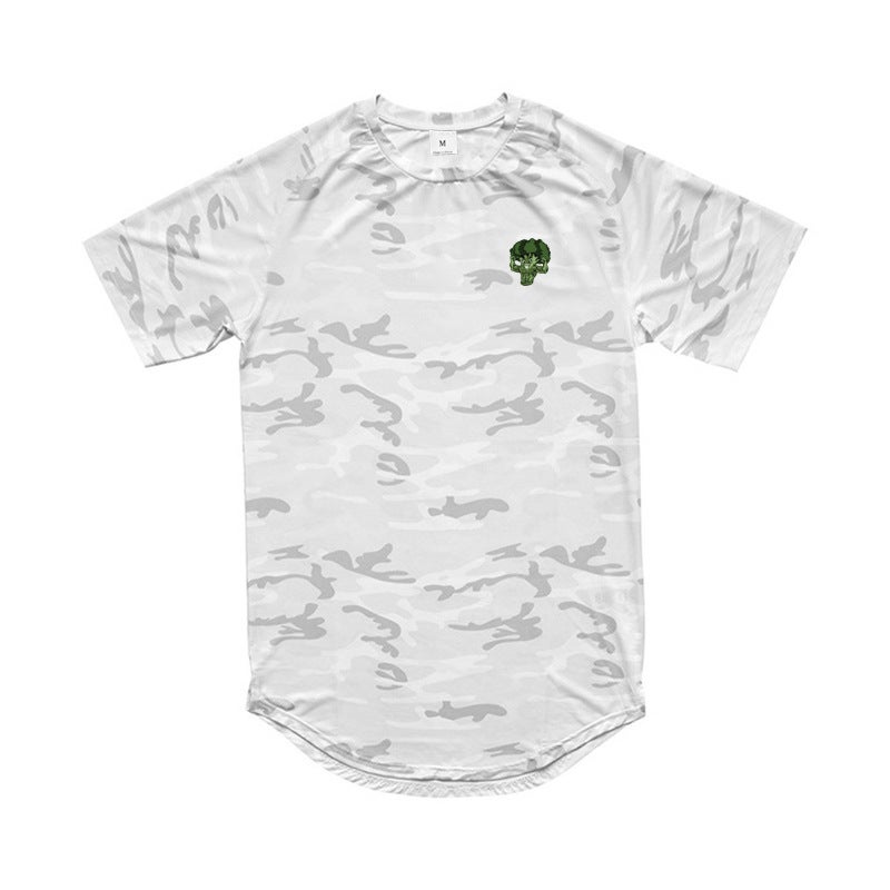 Summer Korean Style Short-Sleeved Slim-Fit T-Shirt Men'S Muscle Youth Fitness Half-Sleeved Sports Base Shirt Camouflage Round Neck T-Shirt - Image 1