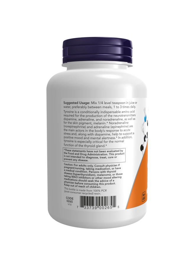 now Supplements, L-Tyrosine Powder, Free-Form, Neurotransmitter Support*, Amino Acid, 4-Ounce - Image 3