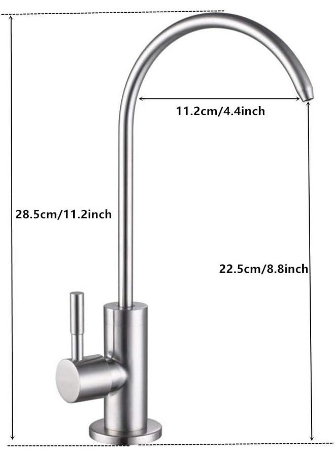 Inart Stainless Steel Faucet Tap - Ideal for Undersink RO Water Purifiers & Kitchen Sinks - Durable Drinking Water Filter Tap (Nickel Color) - Image 2
