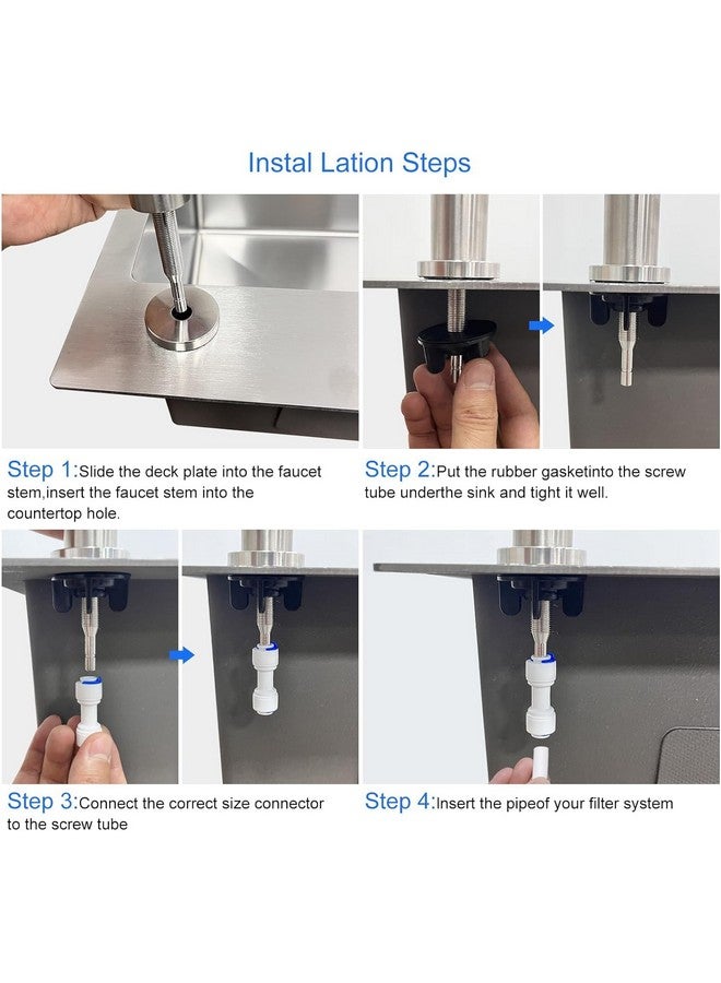 Inart Stainless Steel Faucet Tap - Ideal for Undersink RO Water Purifiers & Kitchen Sinks - Durable Drinking Water Filter Tap (Nickel Color) - Image 3
